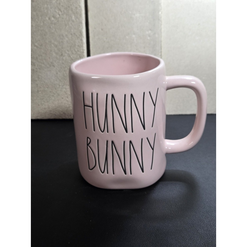Rae Dunn Hunny Bunny Pink Ceramic Mug Artisan Collection Easter Coffee Cup
